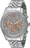 Buy Shop Michael Kors Lexington Chronograph Silver Dial Silver Steel Strap Watch for Men - MK8515 USA Online