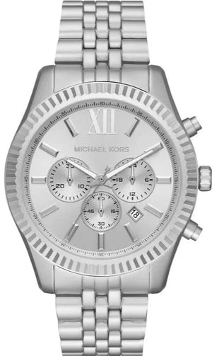 Buy Shop Michael Kors Lexington Chronograph Silver Dial Silver Steel Strap Watch For Men - MK8789 USA Online