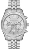 Buy Shop Michael Kors Lexington Chronograph Silver Dial Silver Steel Strap Watch For Men - MK8789 USA Online