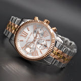 Buy Shop Michael Kors Lexington Chronograph Silver Dial Two Tone Steel Strap Watch for Women - MK5735 USA Online