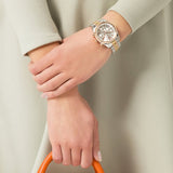 Buy Shop Michael Kors Lexington Chronograph Silver Dial Two Tone Steel Strap Watch for Women - MK5735 USA Online