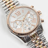 Buy Shop Michael Kors Lexington Chronograph Silver Dial Two Tone Steel Strap Watch for Women - MK5735 USA Online