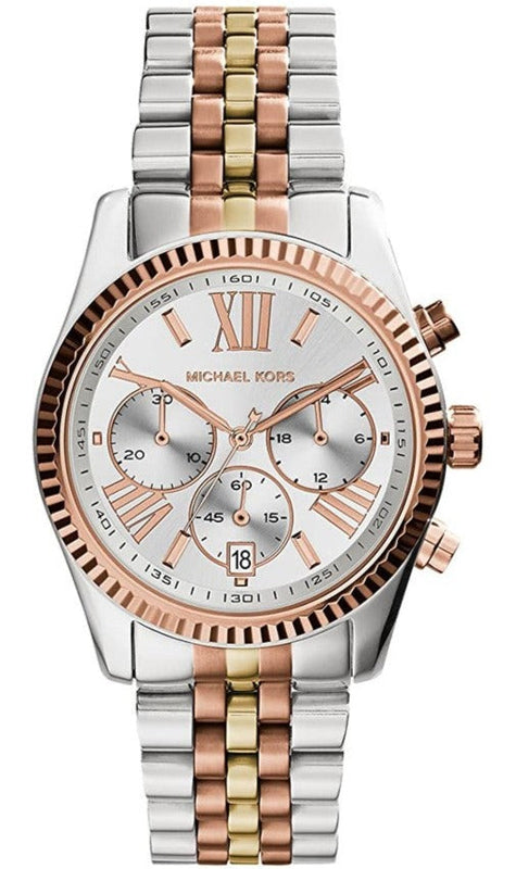 Buy Shop Michael Kors Lexington Chronograph Silver Dial Two Tone Steel Strap Watch for Women - MK5735 USA Online