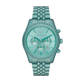 Buy Shop Michael Kors Lexington Chronograph Turquoise Dial Turquoise Steel Strap Watch For Men - MK8793 USA Online