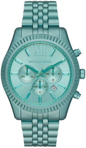 Buy Shop Michael Kors Lexington Chronograph Turquoise Dial Turquoise Steel Strap Watch For Men - MK8793 USA Online