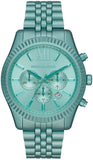 Buy Shop Michael Kors Lexington Chronograph Turquoise Dial Turquoise Steel Strap Watch For Men - MK8793 USA Online