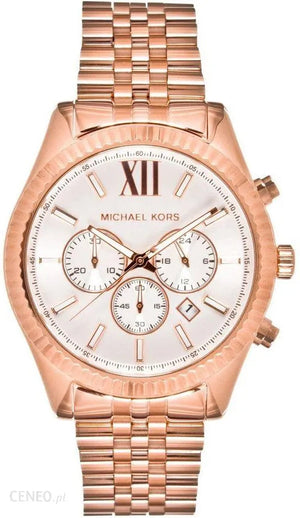 Buy Shop Michael Kors Lexington Chronograph White Dial Rose Gold Steel Strap Watch For Women - MK8313 USA Online