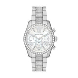Buy Shop Michael Kors Lexington Chronograph White Dial Silver Steel Strap Watch For Women - MK7243 USA Online