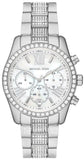 Buy Shop Michael Kors Lexington Chronograph White Dial Silver Steel Strap Watch For Women - MK7243 USA Online