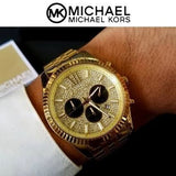 Buy Shop Michael Kors Lexington Crystals Gold Dial Gold Steel Strap Watch for Men - MK8494 USA Online