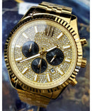 Buy Shop Michael Kors Lexington Crystals Gold Dial Gold Steel Strap Watch for Men - MK8494 USA Online