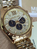 Buy Shop Michael Kors Lexington Crystals Gold Dial Gold Steel Strap Watch for Men - MK8494 USA Online