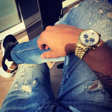 Buy Shop Michael Kors Lexington Crystals Gold Dial Gold Steel Strap Watch for Men - MK8494 USA Online