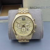 Buy Shop Michael Kors Lexington Gold Dial Gold Steel Strap Watch for Men - MK8281 USA Online
