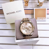 Buy Shop Michael Kors Lexington Gold Dial Gold Steel Strap Watch for Men - MK8281 USA Online