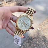Buy Shop Michael Kors Lexington Gold Dial Gold Steel Strap Watch for Men - MK8281 USA Online