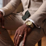 Buy Shop Michael Kors Lexington Gold Dial Gold Steel Strap Watch for Men - MK8281 USA Online