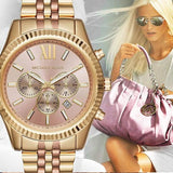 Buy Shop Michael Kors Lexington Gold Dial Gold Steel Strap Watch for Women - MK6473 USA Online