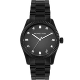 Buy Shop Michael Kors Lexington Lux Black Dial Black Steel Strap Watch For Women - MK7442 USA Online