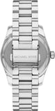 Buy Shop Michael Kors Lexington Lux Three Hand Mother of Pearl Silver Dial Silver Steel Strap Watch for Women - MK7445 USA Online