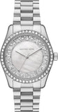 Buy Shop Michael Kors Lexington Lux Three Hand Mother of Pearl Silver Dial Silver Steel Strap Watch for Women - MK7445 USA Online