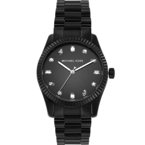 Buy Shop Michael Kors Lexington Lux Black Dial Black Steel Strap Watch For Women - MK7442 USA Online