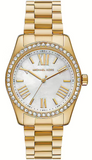 Buy Shop Michael Kors Lexington Mother of Pearl White Dial Gold Steel Strap Watch for Women - MK1079 USA Online