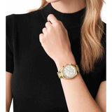 Buy Shop Michael Kors Lexington Mother of Pearl White Dial Gold Steel Strap Watch For Women - MK7241 USA Online