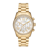 Buy Shop Michael Kors Lexington Mother of Pearl White Dial Gold Steel Strap Watch For Women - MK7241 USA Online