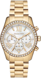 Buy Shop Michael Kors Lexington Mother of Pearl White Dial Gold Steel Strap Watch For Women - MK7241 USA Online