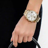 Buy Shop Michael Kors Lexington Mother of Pearl White Dial Gold Steel Strap Watch For Women - MK7241 USA Online