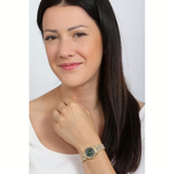 Buy Shop Michael Kors Lexington Pave Three-Hand Green Dial Gold Steel Strap Watch for Women - MK4842 USA Online