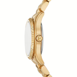 Buy Shop Michael Kors Lexington Pave Three-Hand Green Dial Gold Steel Strap Watch for Women - MK4842 USA Online