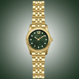 Buy Shop Michael Kors Lexington Pave Three-Hand Green Dial Gold Steel Strap Watch for Women - MK4842 USA Online