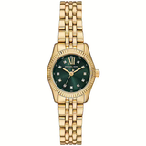 Buy Shop Michael Kors Lexington Pave Three-Hand Green Dial Gold Steel Strap Watch for Women - MK4842 USA Online