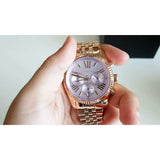 Buy Shop Michael Kors Lexington Purple Dial Rose Gold Steel Strap Watch For Women - MK6207 USA Online