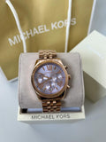 Buy Shop Michael Kors Lexington Purple Dial Rose Gold Steel Strap Watch For Women - MK6207 USA Online