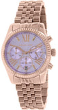 Buy Shop Michael Kors Lexington Purple Dial Rose Gold Steel Strap Watch For Women - MK6207 USA Online