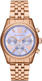Buy Shop Michael Kors Lexington Purple Dial Rose Gold Steel Strap Watch For Women - MK6207 USA Online