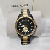 Buy Shop Michael Kors Lexington Quartz Black Dial Two Tone Steel Strap Watch For Men - MK8948 USA Online