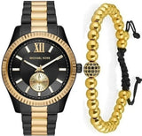 Buy Shop Michael Kors Lexington Quartz Black Dial Two Tone Steel Strap Watch For Men - MK8948 USA Online