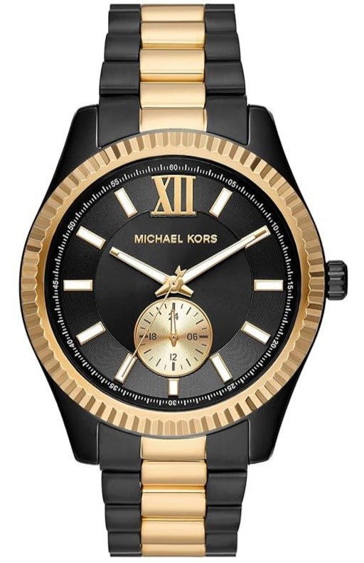 Buy Shop Michael Kors Lexington Quartz Black Dial Two Tone Steel Strap Watch For Men - MK8948 USA Online