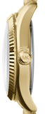 Buy Shop Michael Kors Lexington Quartz Blue Dial Gold Steel Strap Watch For Women - MK3271 USA Online