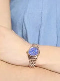 Buy Shop Michael Kors Lexington Quartz Blue Dial Rose Gold Steel Strap Watch For Women - MK3272 USA Online