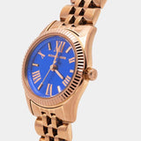Buy Shop Michael Kors Lexington Quartz Blue Dial Rose Gold Steel Strap Watch For Women - MK3272 USA Online