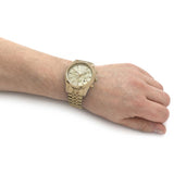 Buy Shop Michael Kors Lexington Quartz Gold Dial Gold Steel Strap Watch For Men - MK8947 USA Online