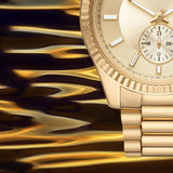 Buy Shop Michael Kors Lexington Quartz Gold Dial Gold Steel Strap Watch For Men - MK8947 USA Online