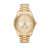 Buy Shop Michael Kors Lexington Quartz Gold Dial Gold Steel Strap Watch For Men - MK8947 USA Online
