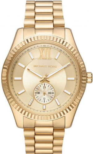 Buy Shop Michael Kors Lexington Quartz Gold Dial Gold Steel Strap Watch For Men - MK8947 USA Online