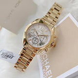 Buy Shop Michael Kors Lexington Quartz Gold Dial Gold Steel Strap Watch For Women - MK6267 USA Online